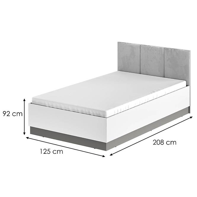 Mell 01 szürke ágy 120 + keret lifttel