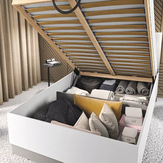 Mell 01 szürke ágy 120 + keret lifttel