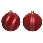 Díszített műanyag csecsebecse  8 cm piros  021291