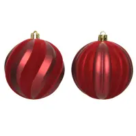 Díszített műanyag csecsebecse  8 cm piros  021291