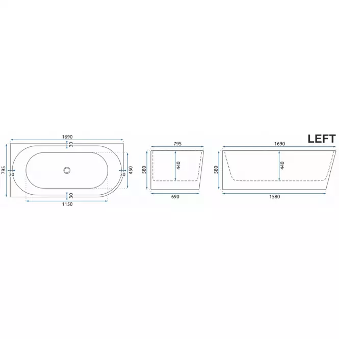 Sarok kád Belanto 170 balos,4