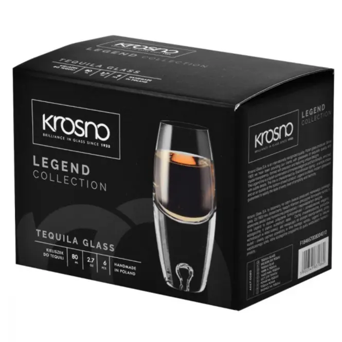 Pohár na tequilu Legend Krosno 80 ml 6 db