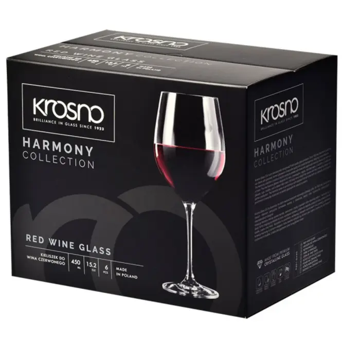 Pohár  vörös borra Harmony Krosno 450 ml 6 db