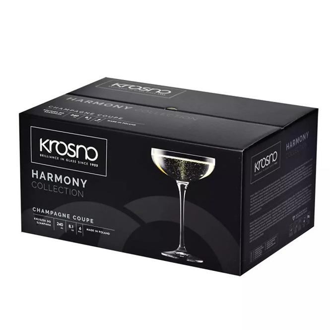 Pohár na šampanské Harmony Krosno 240 ml 6 db