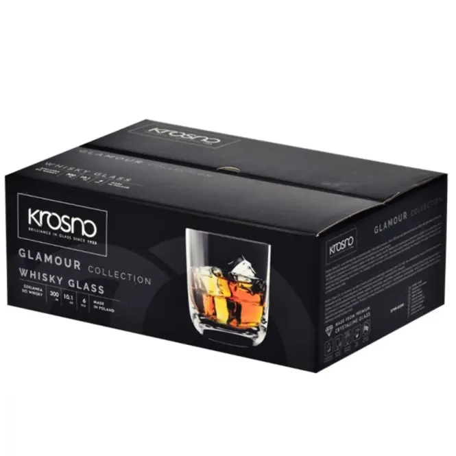 Pohár  whiskyre Glamour Krosno 300 ml 6 db,4