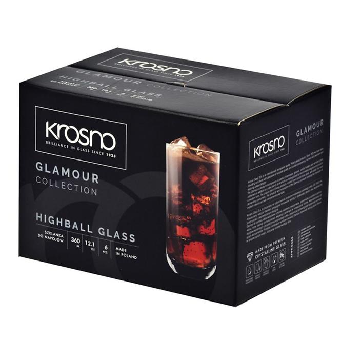 Pohár italokhoz Glamour Krosno 360ml 6 db