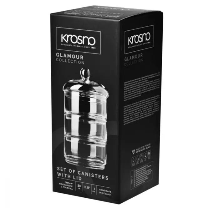 Tégelykészlet kupakkal Glamour Krosno 1 db,3