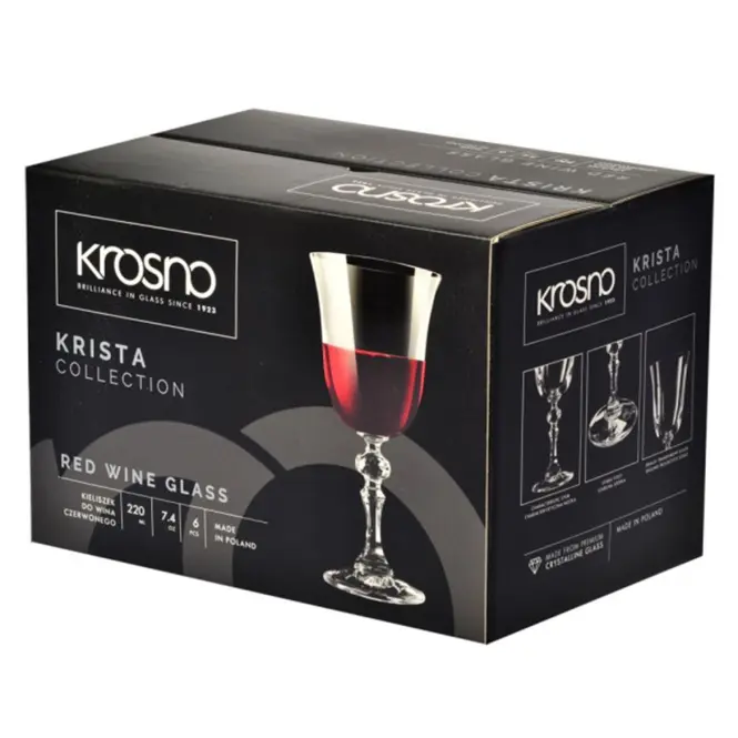 Pohár  vörös borra Krista Krosno 220 ml 6 db