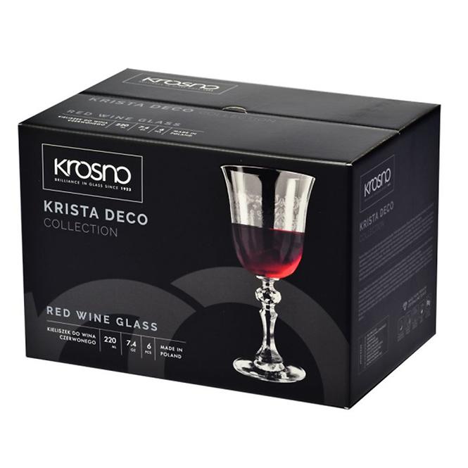 Pohár  vörös borra Krista Deco Krosno 220 ml 6 db