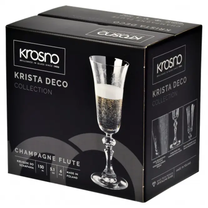 Pohár na šampanské Krista Deco Krosno 150 ml 6 db,3