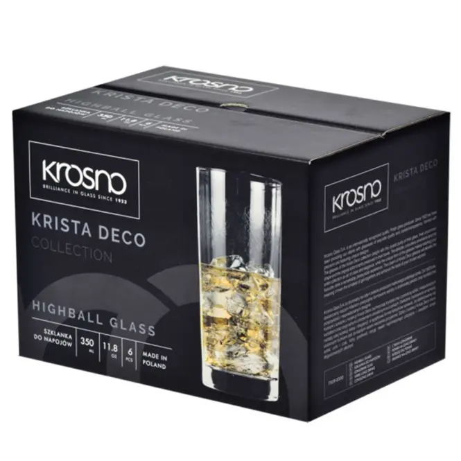 Pohár italokhoz Krista Deco Krosno 350 ml 6 db