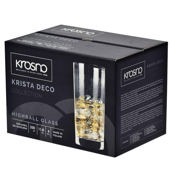 Pohár italokhoz Krista Deco Krosno 350 ml 6 db