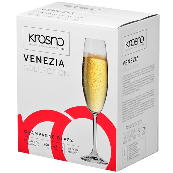 Pohár  pezsgőre Venezia Krosno 200 ml 6 db