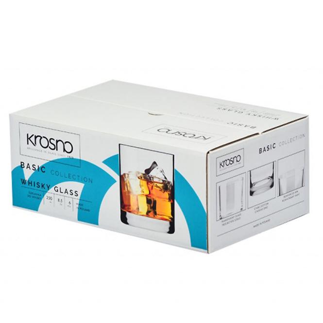 Pohár  whiskyre Basic Krosno 250 ml 6 db,3