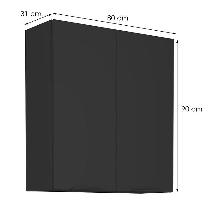 Konyhaszekrény Siena fekete matt 80g-90 2f