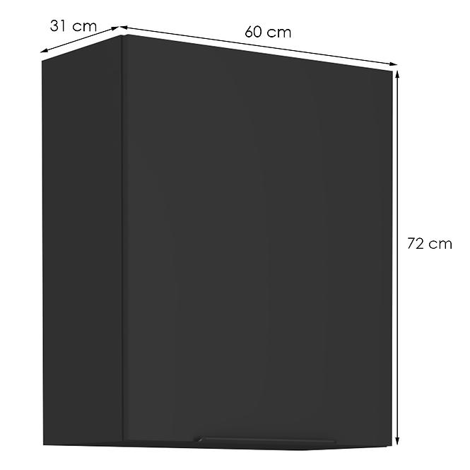 Konyhaszekrény Siena fekete matt 60g-72 1f