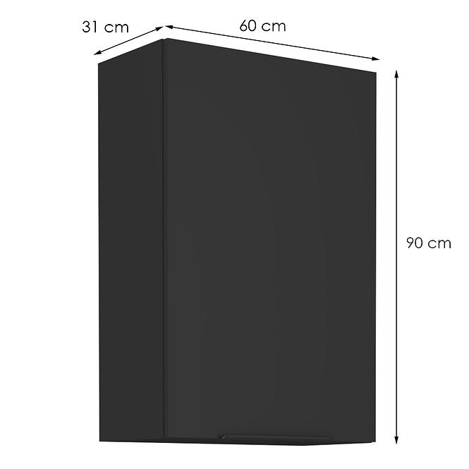Konyhaszekrény Siena fekete matt 60g-90 1f
