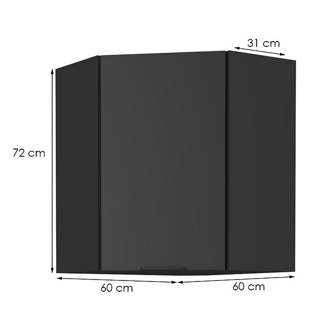 Konyhaszekrény Siena fekete matt 60x60 Gn-72 1f (45°)