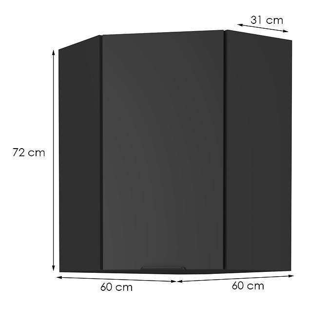 Konyhaszekrény Siena fekete matt 60x60 Gn-90 1f (45°)