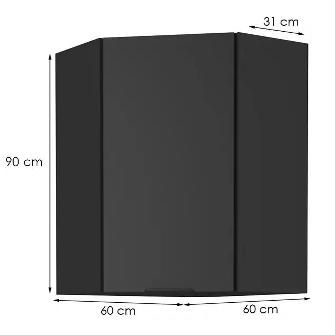 Konyhaszekrény Siena fekete matt 60x60 Gn-90 1f (45°)