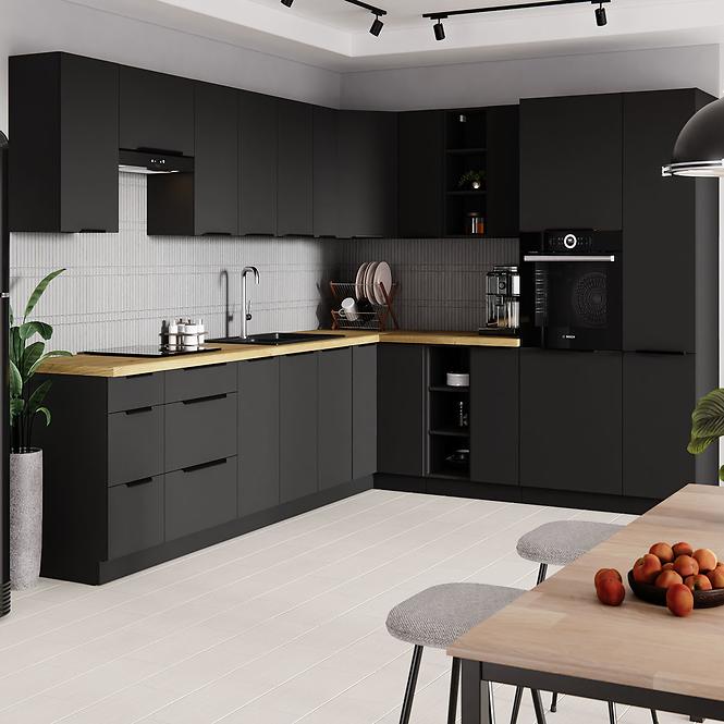 Konyhaszekrény Siena fekete matt 60x60 Gn-72 1f (90°)