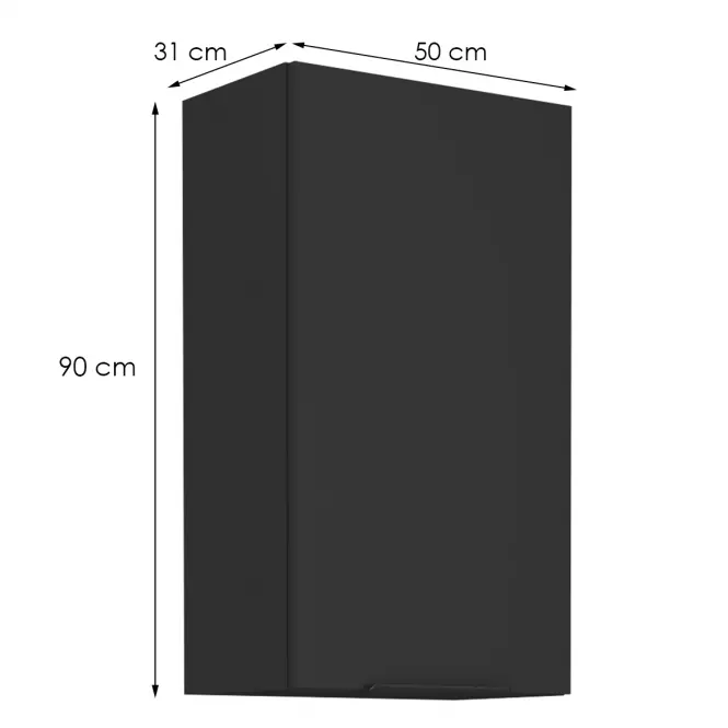 Konyhaszekrény Siena fekete matt 50g-90 1f