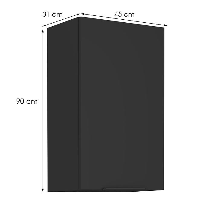 Konyhaszekrény Siena fekete matt 45g-90 1f