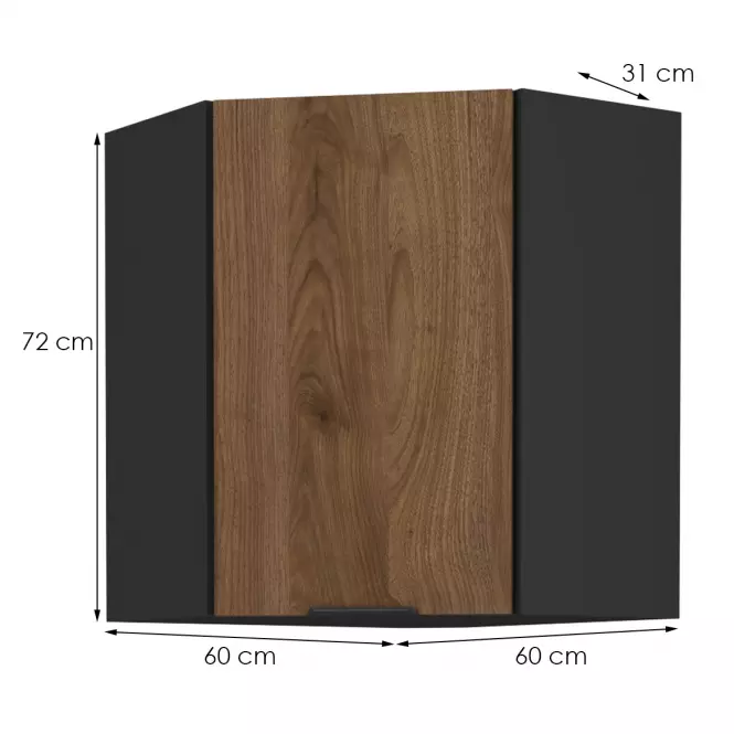 Konyhaszekrény Monza dió okapi 60x60 Gn-72 1f (45°)