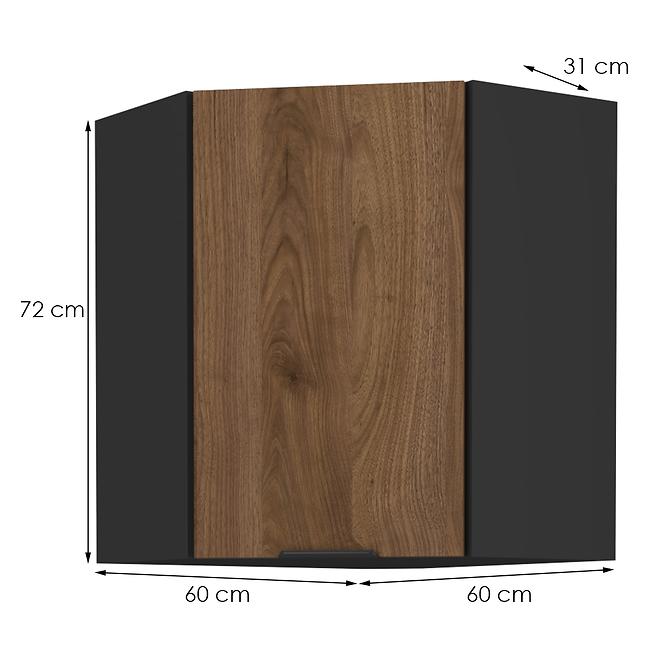 Konyhaszekrény Monza dió okapi 60x60 Gn-72 1f (45°)