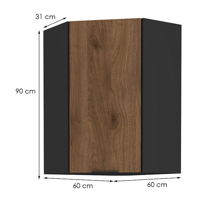 Konyhaszekrény Monza dió okapi 60x60 Gn-90 1f (45°)