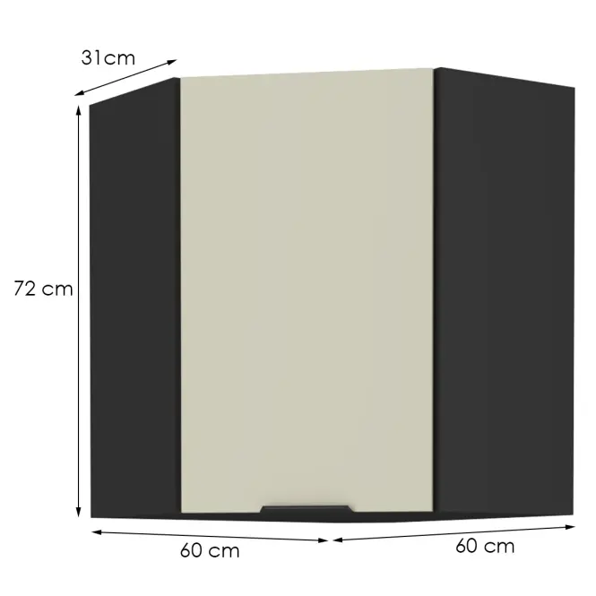 Konyhaszekrény Arona cashmere 60x60 Gn-72 1f (45°),2