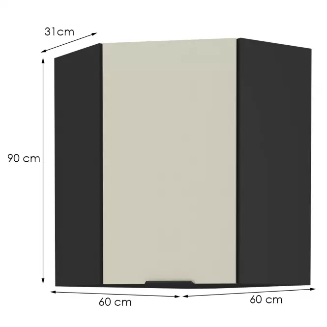 Konyhaszekrény Arona cashmere 60x60 Gn-90 1f (45°)