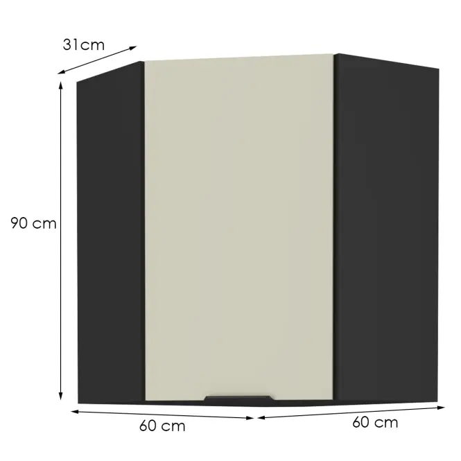 Konyhaszekrény Arona cashmere 60x60 Gn-90 1f (45°),2