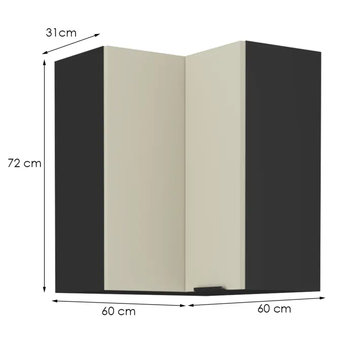 Konyhaszekrény Arona cashmere 60x60 Gn-72 1f (90°),2