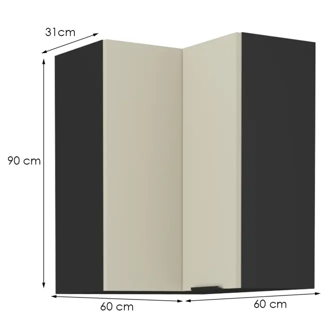 Konyhaszekrény Arona cashmere 60x60 Gn-90 1f (90°),2
