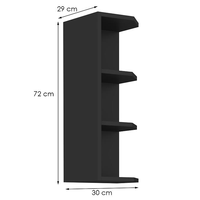 Konyhaszekrény Siena/Monza/Arona fekete matt 30g-72 Zak,2