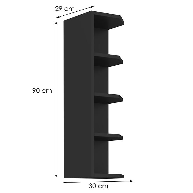 Konyhaszekrény Siena/Monza/Arona fekete matt 30g-90 Zak