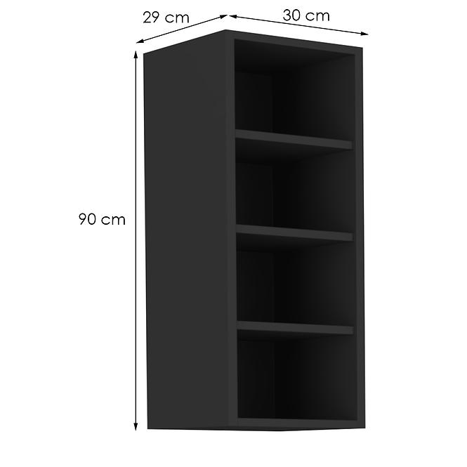 Konyhaszekrény Siena/Monza/Arona fekete matt 30g-90 Otw