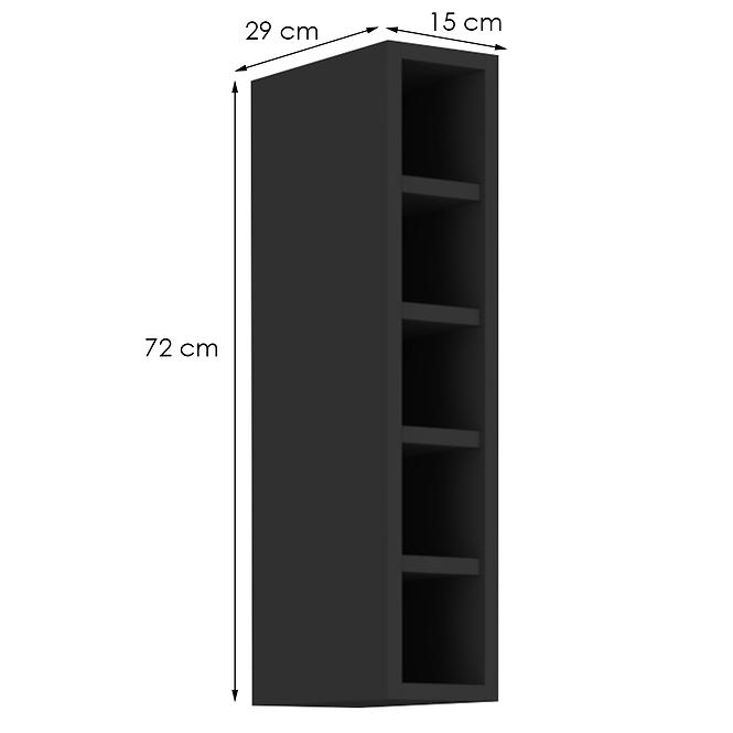 Konyhaszekrény Siena/Monza/Arona fekete matt 15g-72 Otw