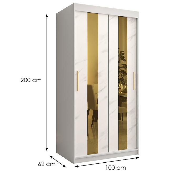 Szekrény Platinum Pole 100 fehér márvány/fehér