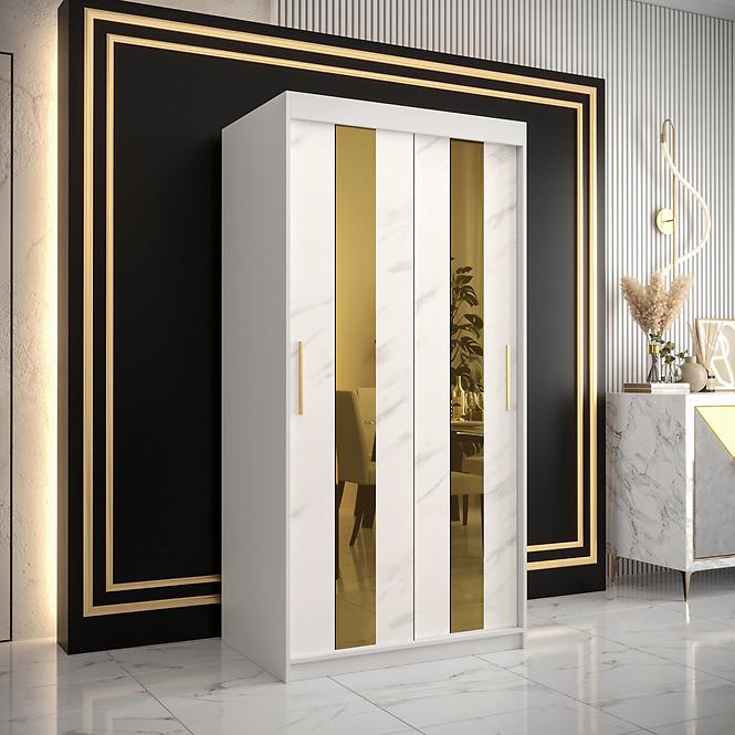 Szekrény Platinum Pole 100 fehér márvány/fehér