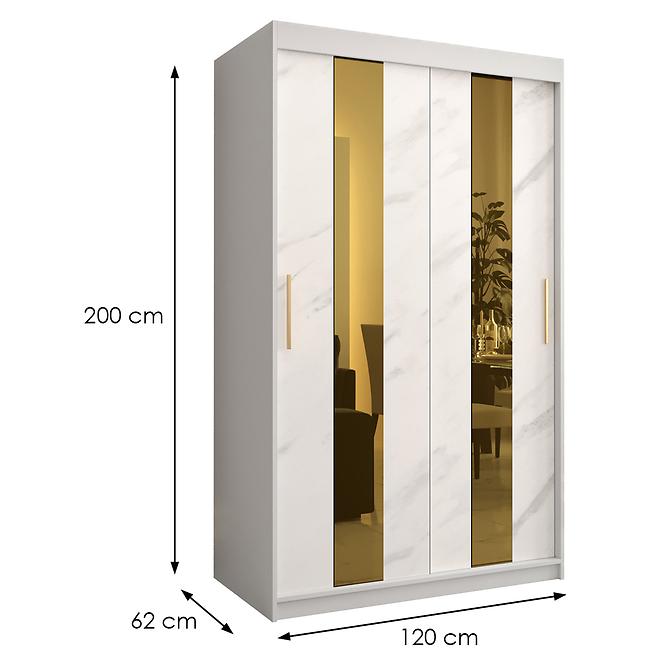 Szekrény Platinum Pole 120 fehér márvány/fehér