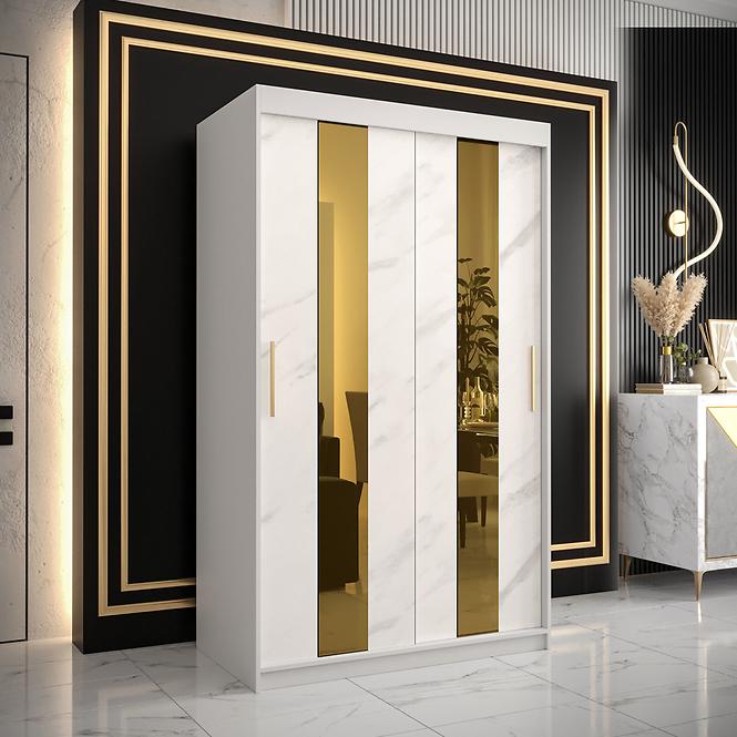 Szekrény Platinum Pole 120 fehér márvány/fehér