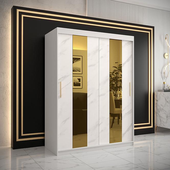 Szekrény Platinum Pole 150 fehér márvány/fehér