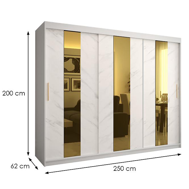 Szekrény Platinum Pole 250 fehér márvány/fehér