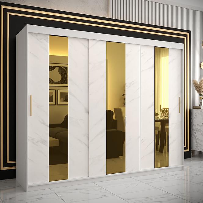 Szekrény Platinum Pole 250 fehér márvány/fehér,5