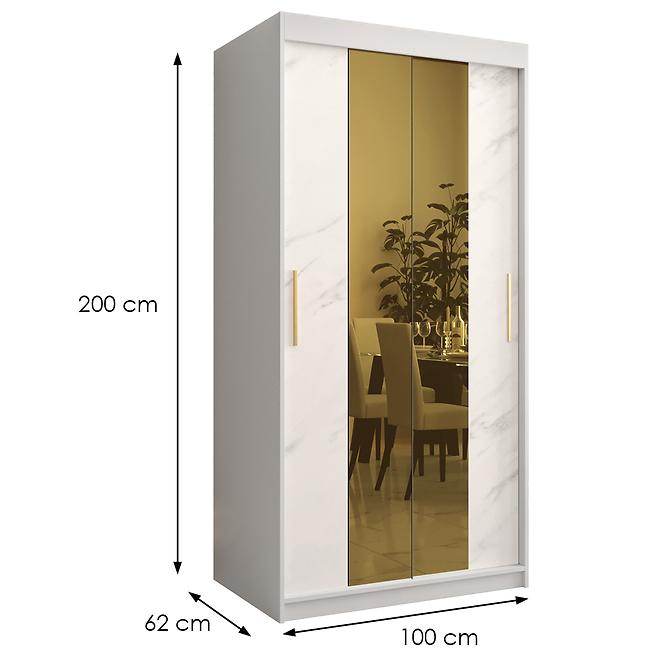 Szekrény Platinum T1 100 fehér márvány/fehér
