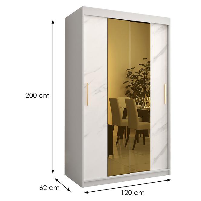 Szekrény Platinum T1 120 fehér márvány/fehér