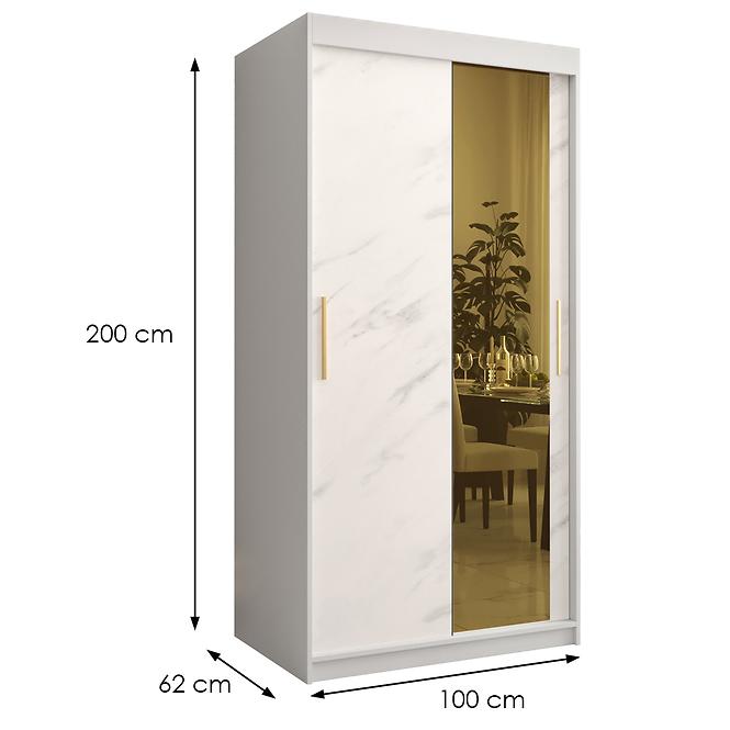Szekrény Platinum T2 100 fehér márvány/fehér