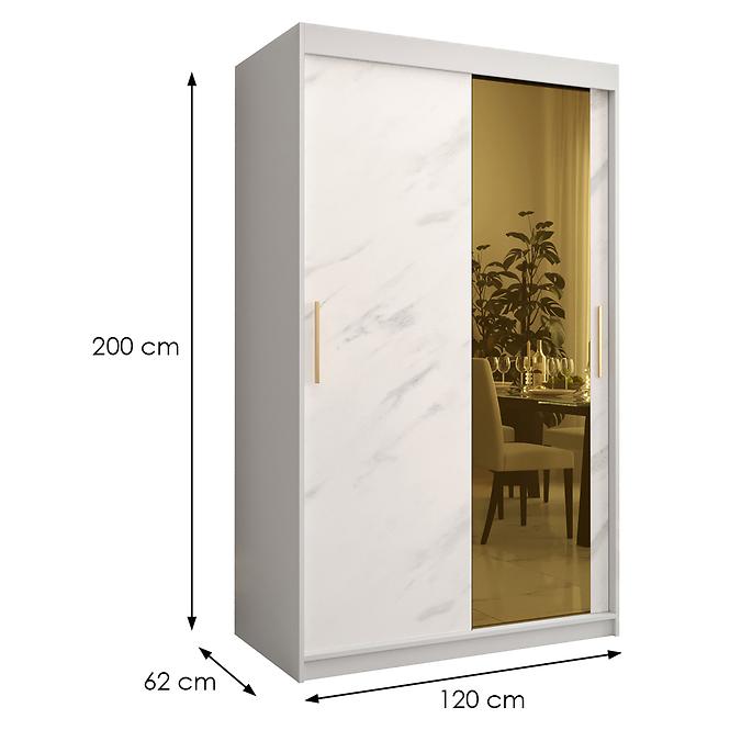 Szekrény Platinum T2 120 fehér márvány/fehér
